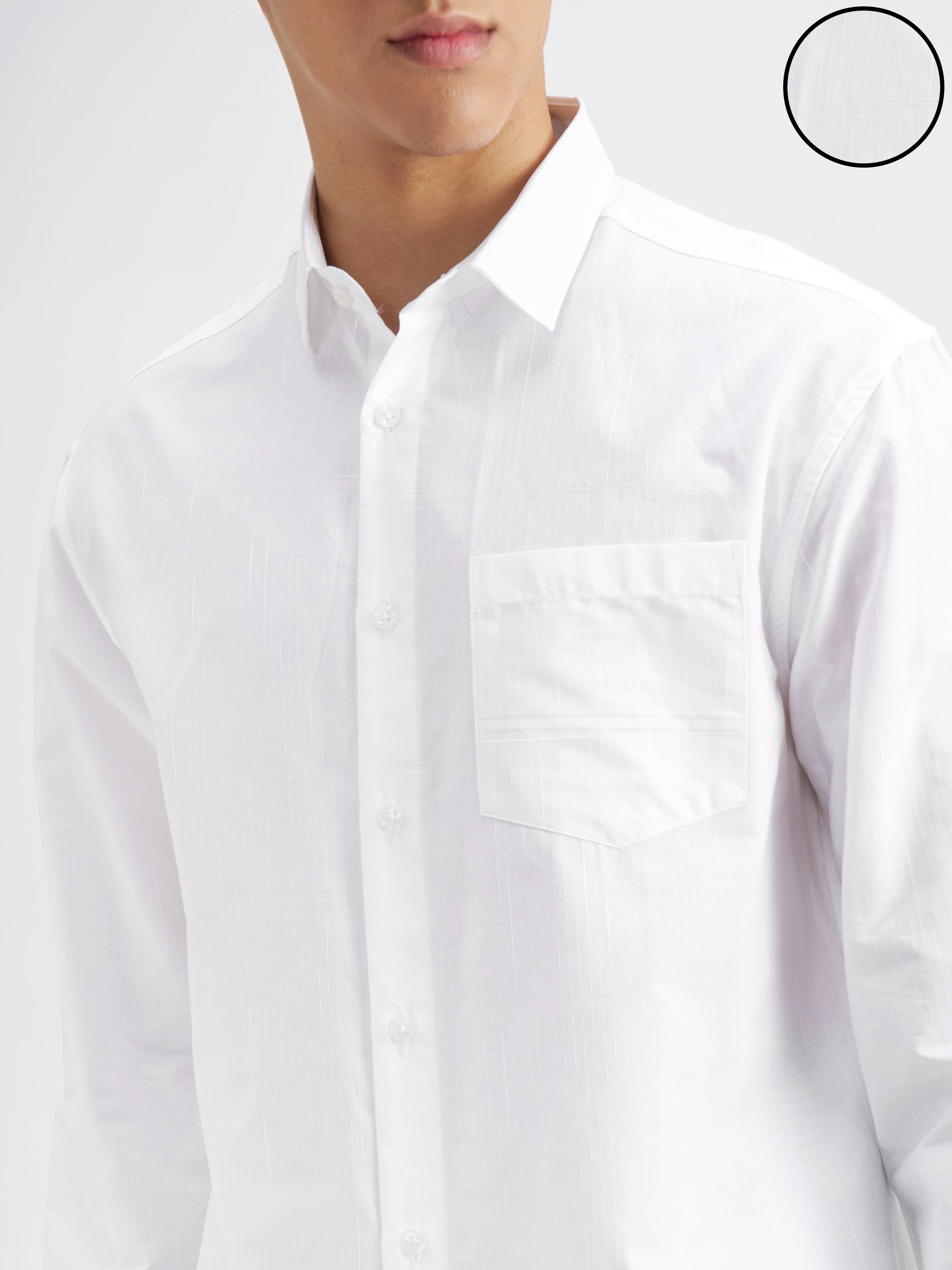 Highlander Men White Solid Relaxed Fit Casual Shirt - White - Image 5