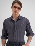 Highlander Men Purple Striped Slim Fit Casual Shirt