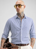 Highlander Men White Striped Slim Fit Casual Shirt - White - Image 1