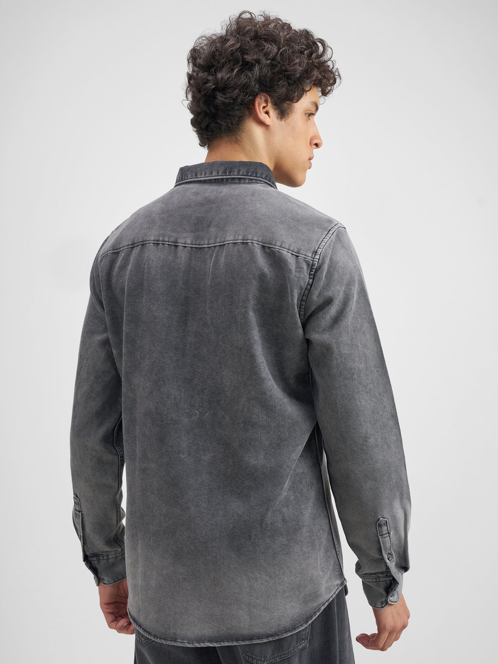 Highlander Men Grey Solid Slim Fit Casual Shirt - Grey - Image 3