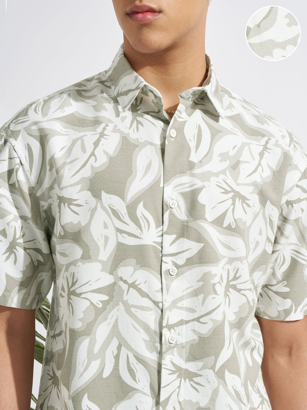 Highlander Men Olive Printed Relaxed Fit Casual Shirt