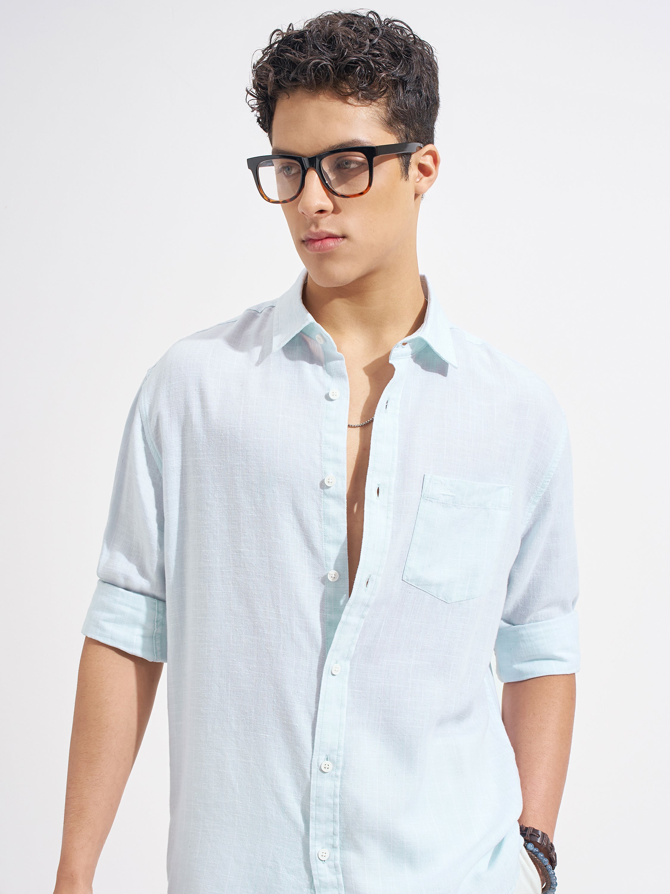 Highlander Men Blue Striped Relaxed Fit Casual Shirt