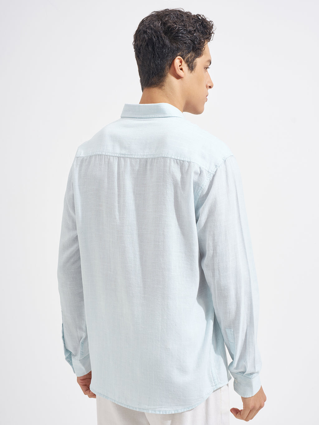 Highlander Men Blue Striped Relaxed Fit Casual Shirt
