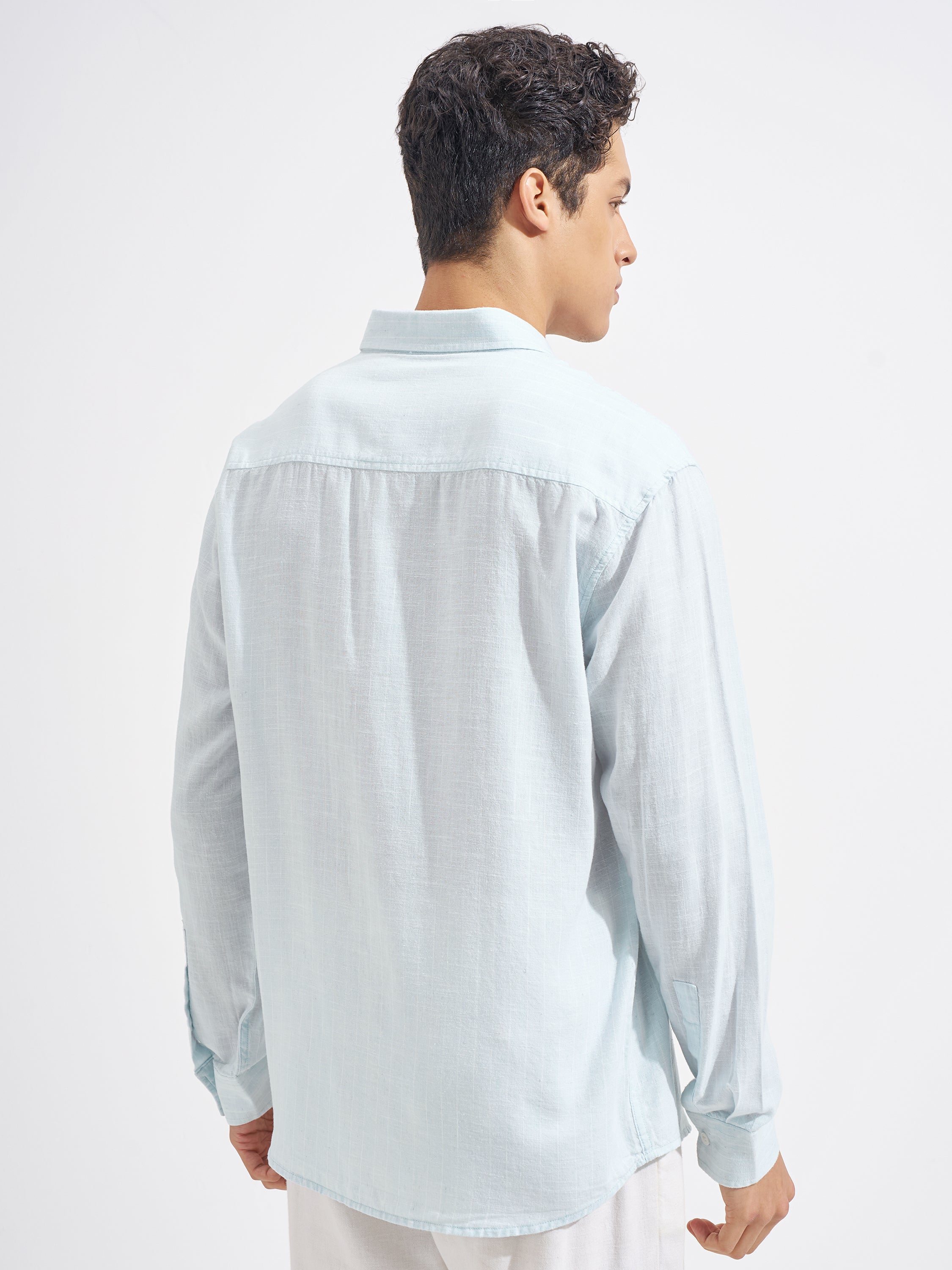 Highlander Men Blue Striped Relaxed Fit Casual Shirt