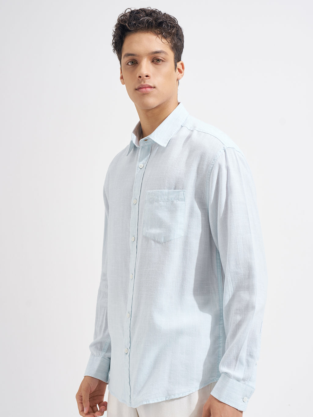 Highlander Men Blue Striped Relaxed Fit Casual Shirt