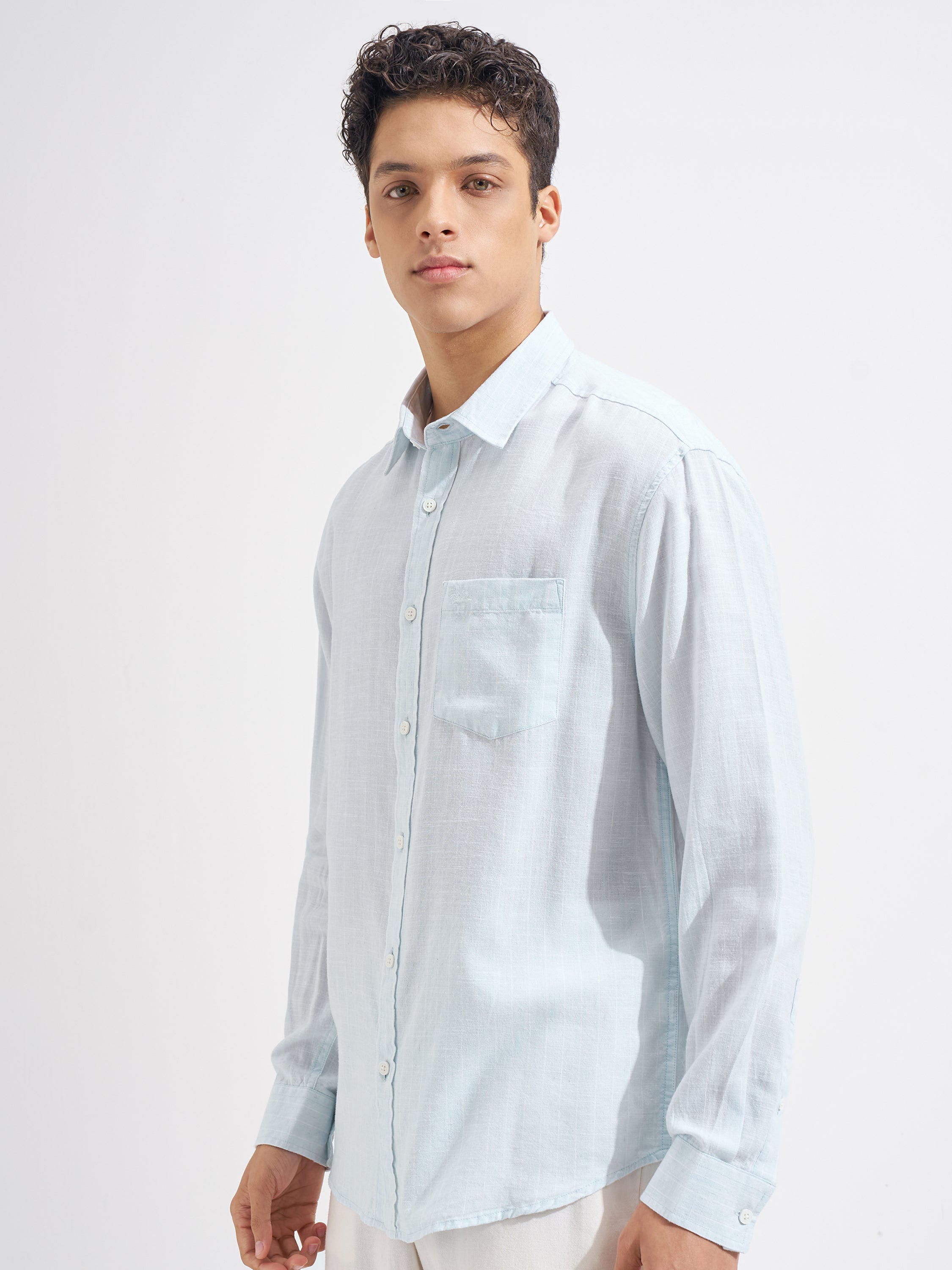 Highlander Men Blue Striped Relaxed Fit Casual Shirt