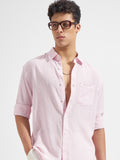 Highlander Men Pink Striped Relaxed Fit Casual Shirt