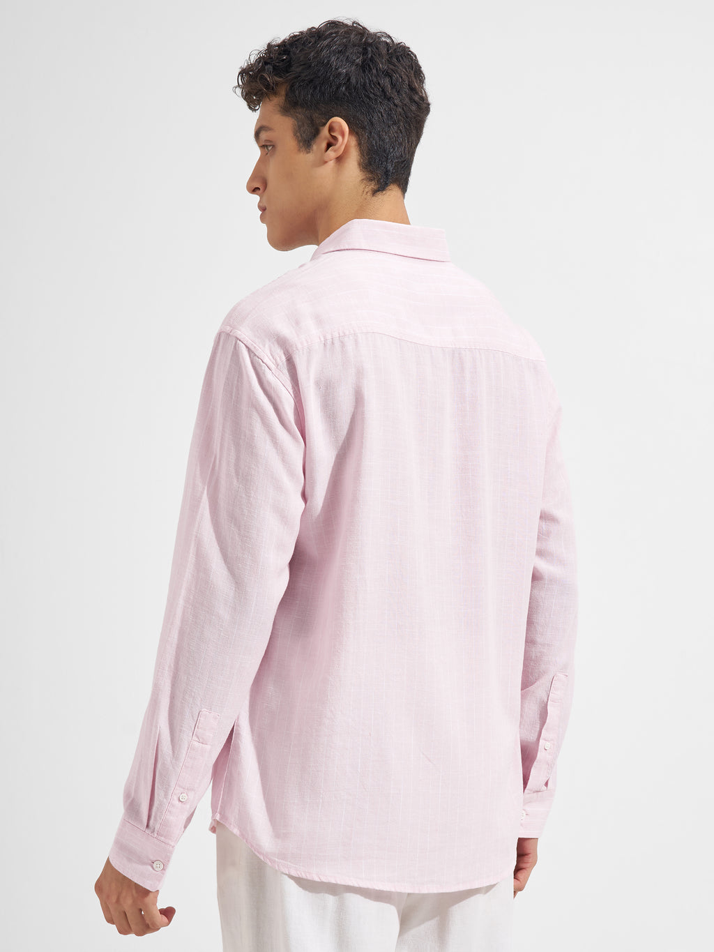 Highlander Men Pink Striped Relaxed Fit Casual Shirt