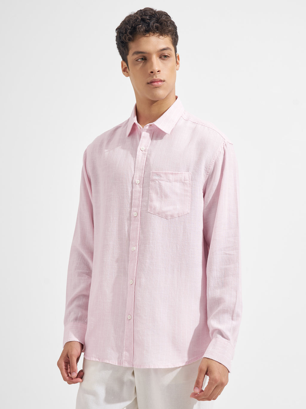 Highlander Men Pink Striped Relaxed Fit Casual Shirt