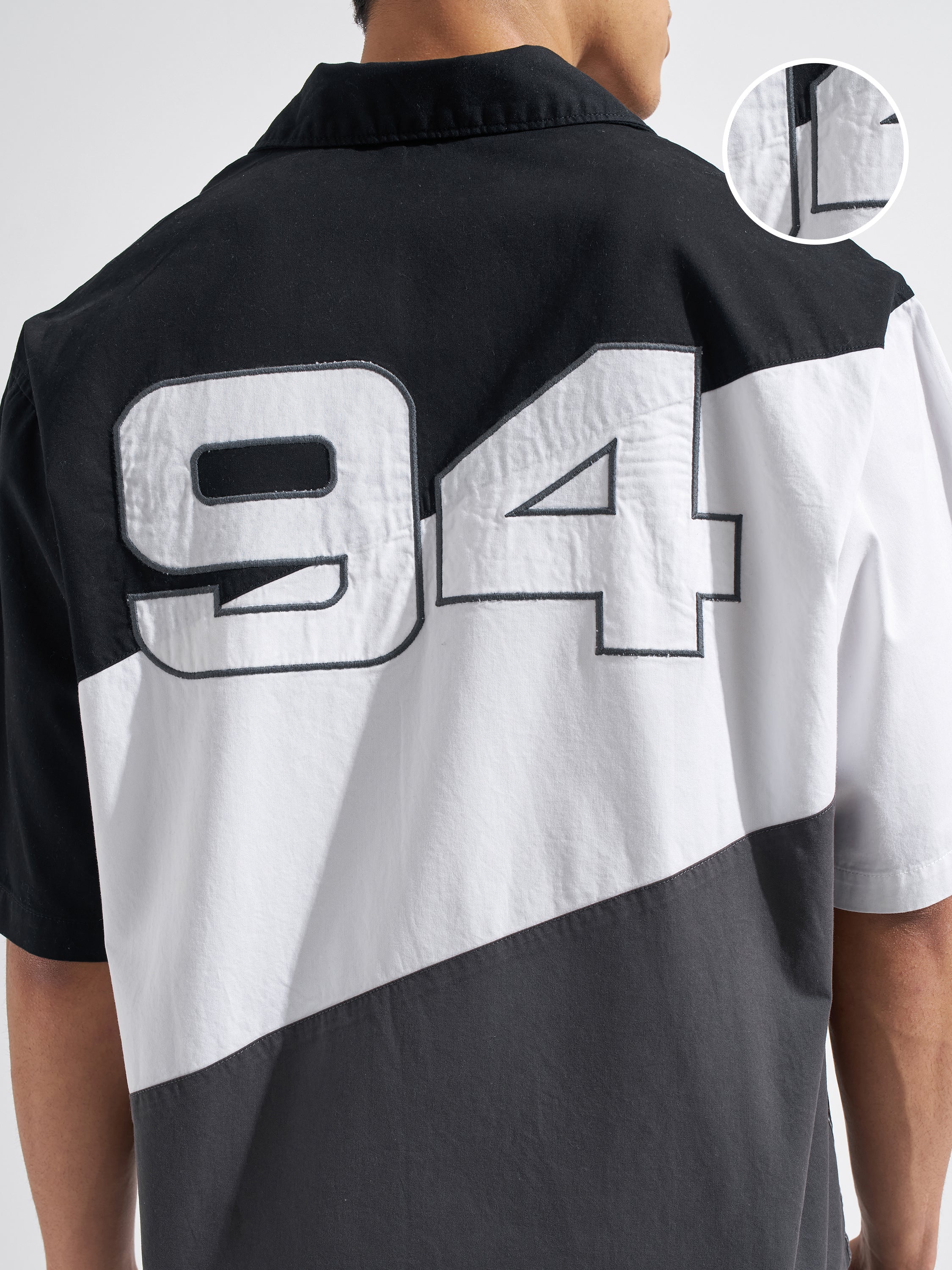 Highlander Men Black Colourblocked Boxy Fit Casual Shirt