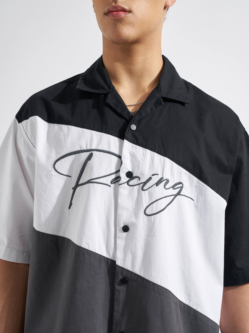 Highlander Men Black Colourblocked Boxy Fit Casual Shirt