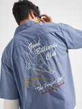 Highlander Men Blue Embroidered Boxy Fit Casual Shirt