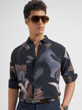 Highlander Men Rust Printed Regular Fit Casual Shirt