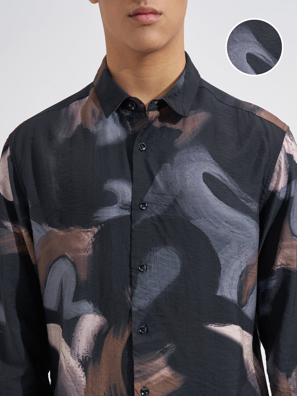 Highlander Men Rust Printed Regular Fit Casual Shirt