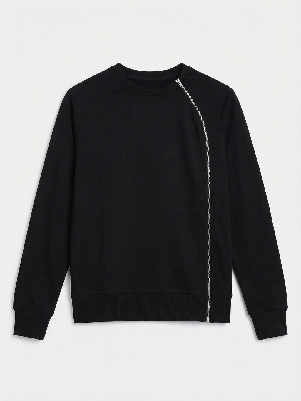 Highlander Men Black Round Neck Front-Open Sweatshirt - Black - Image 4
