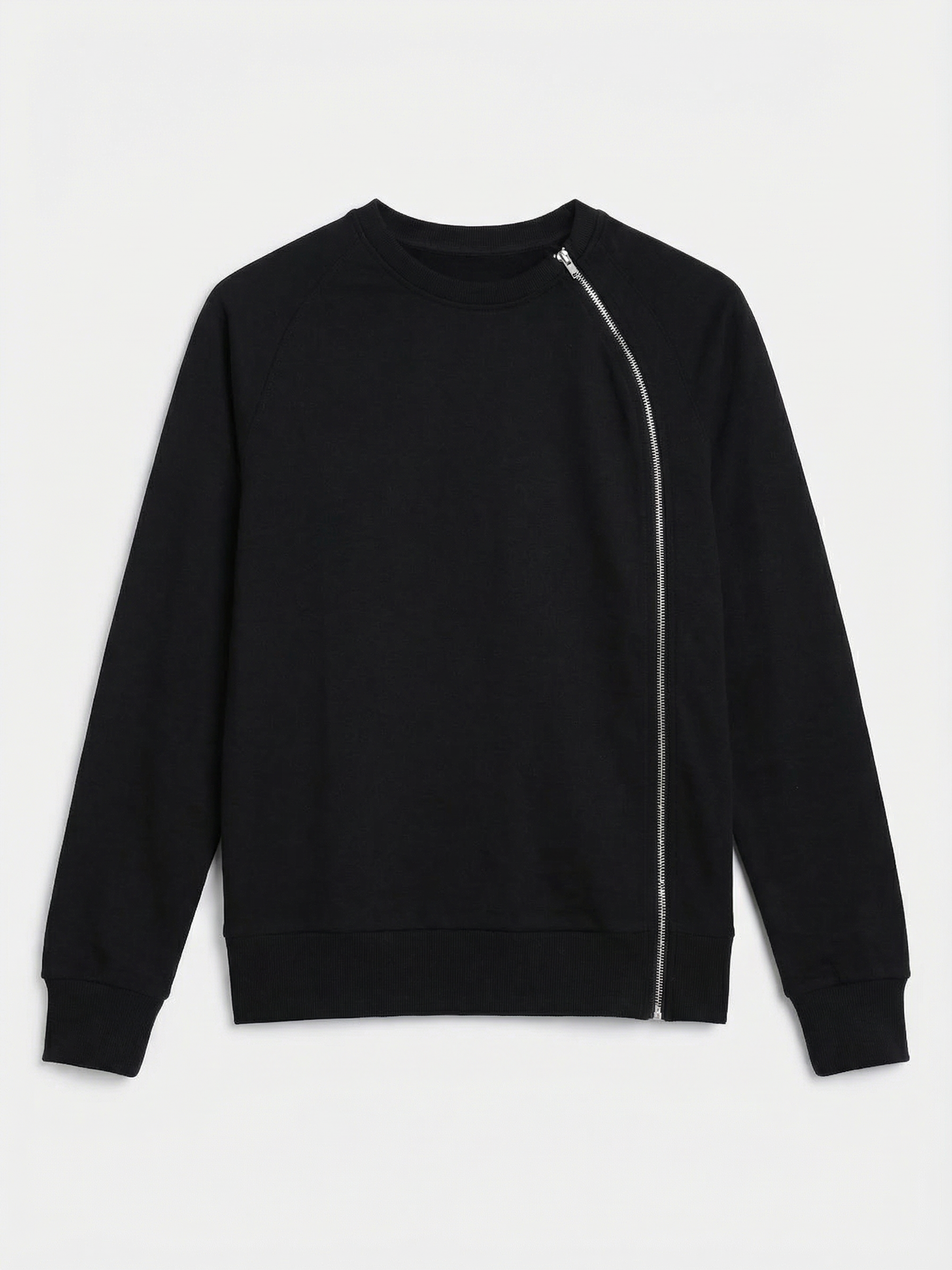Highlander Men Black Round Neck Front-Open Sweatshirt - Black - Image 4