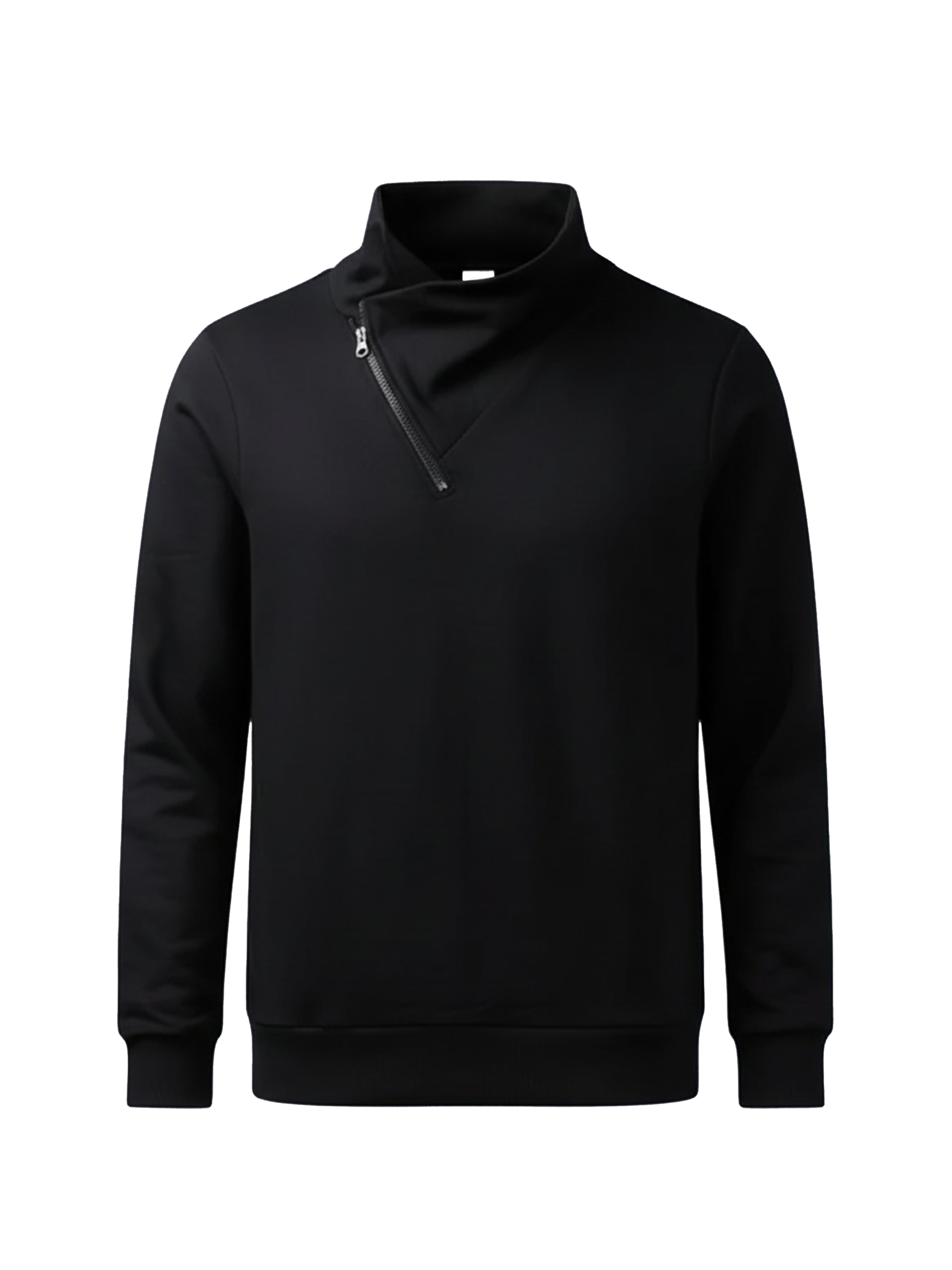 Highlander Men Black High Neck Pullover Sweatshirt - Black - Image 5