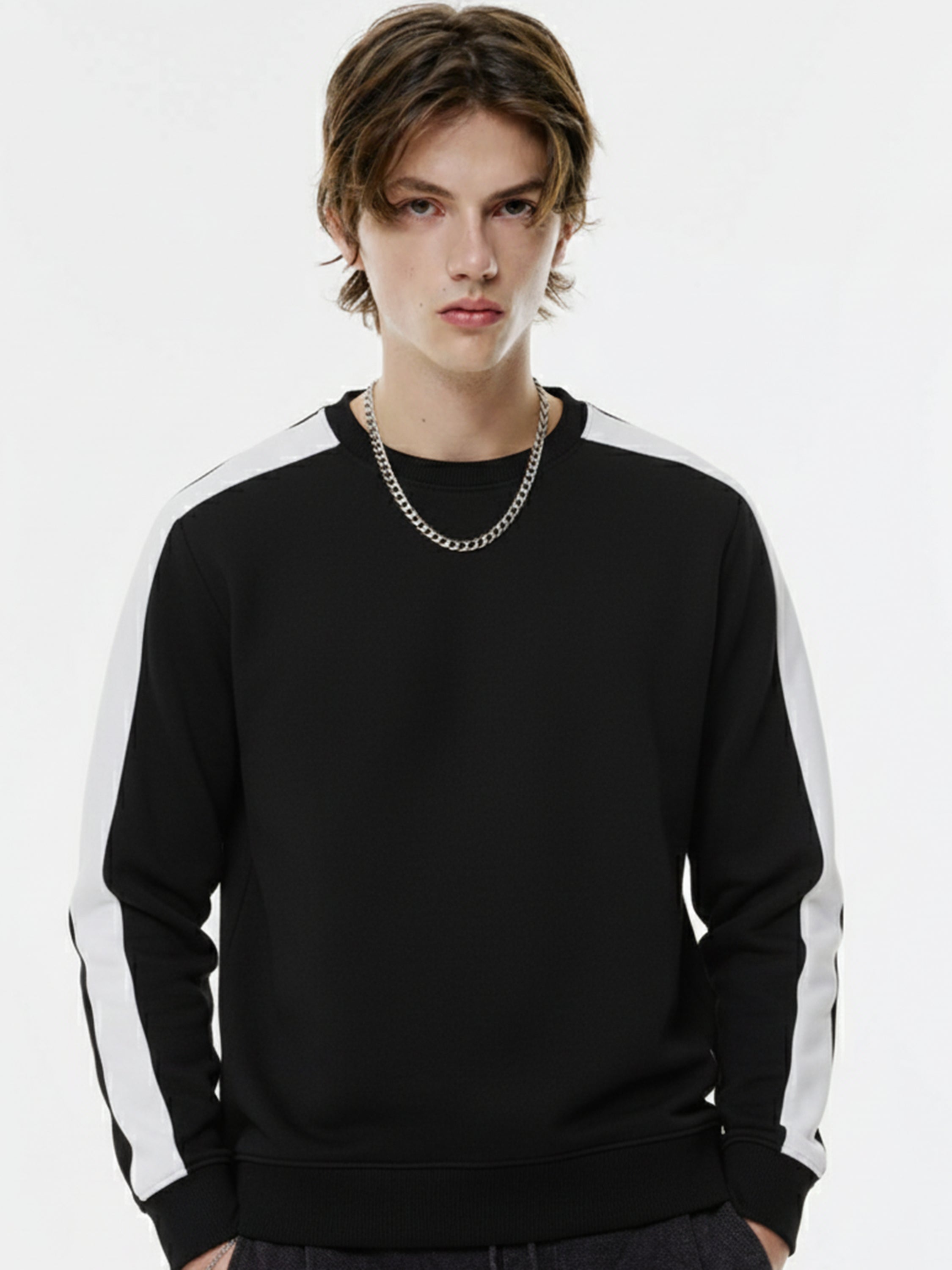 Highlander Men Black Round Neck Pullover Sweatshirt - Black - Image 1