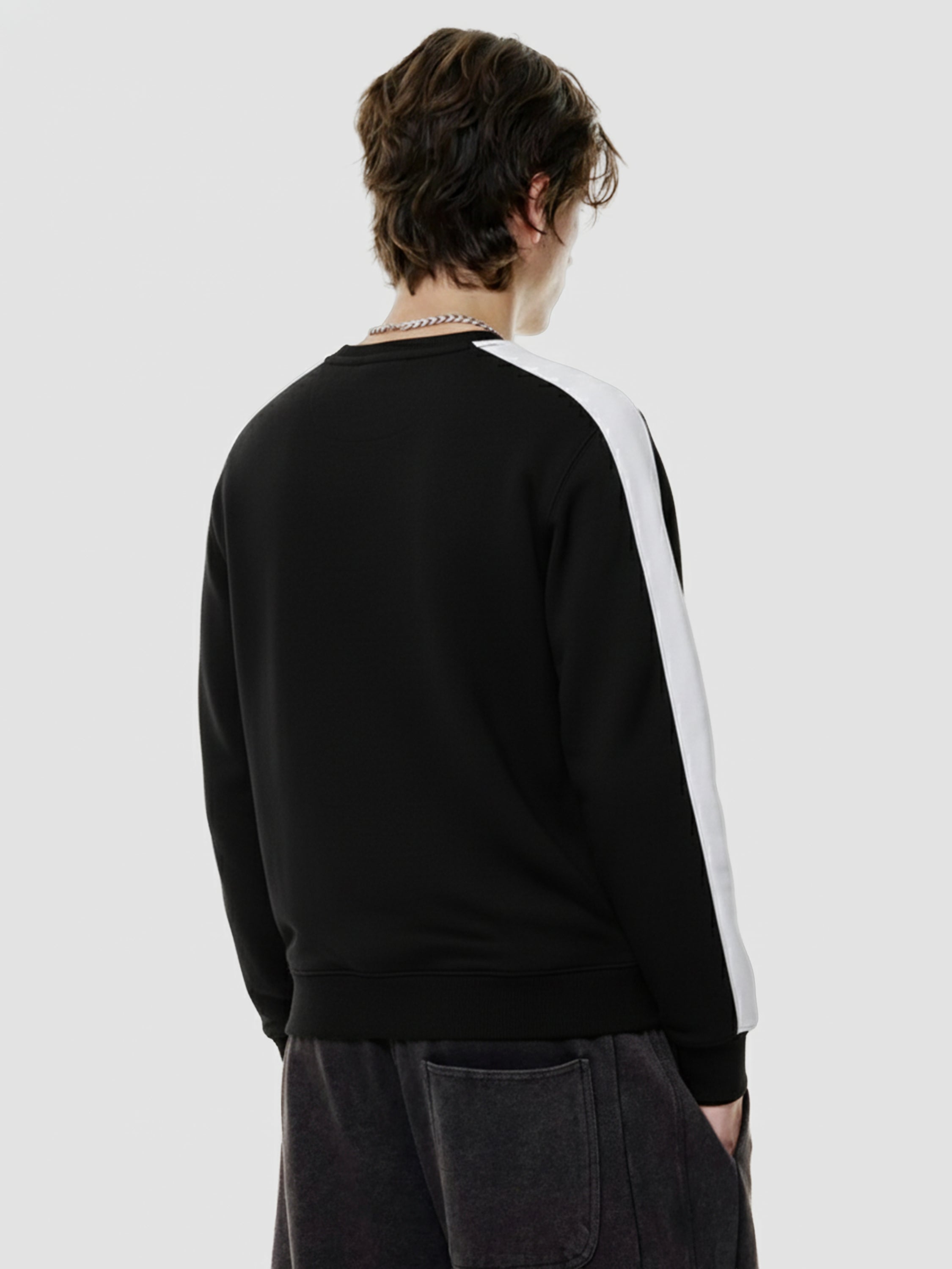 Highlander Men Black Round Neck Pullover Sweatshirt - Black - Image 3