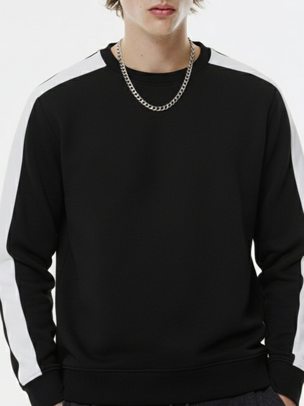 Highlander Men Black Round Neck Pullover Sweatshirt - Black - Image 6