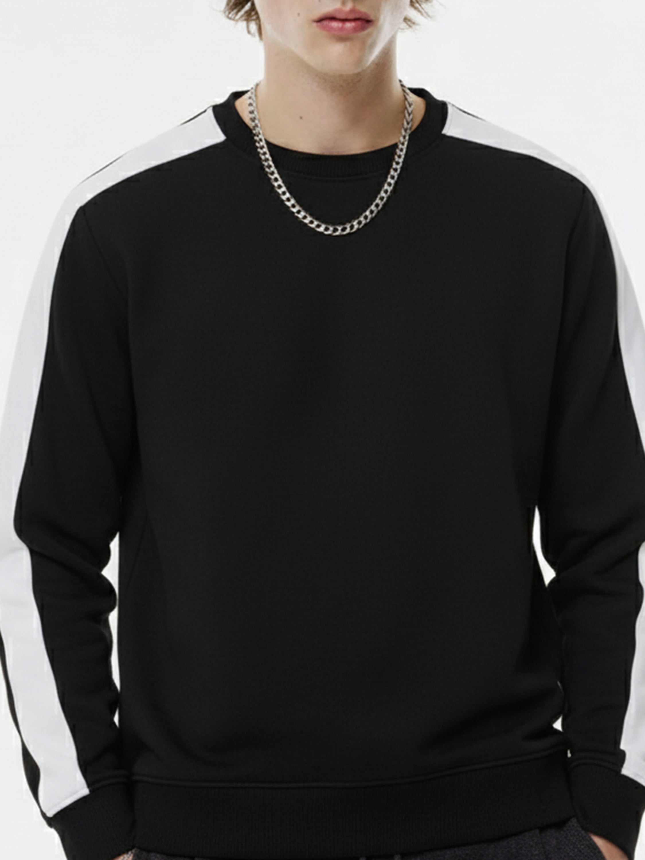 Highlander Men Black Round Neck Pullover Sweatshirt - Black - Image 6