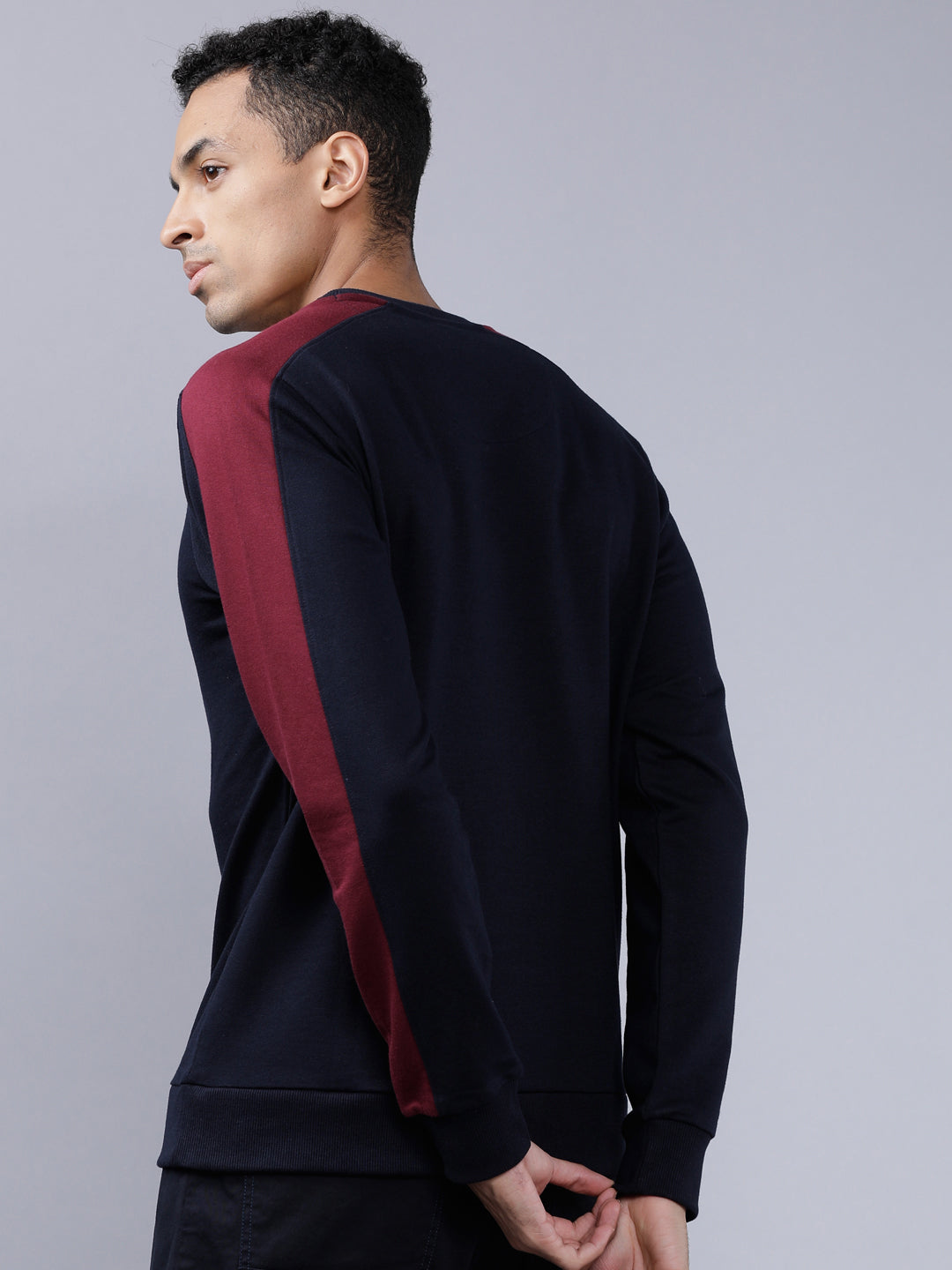 Highlander Men Navy Blue Round Neck Pullover Sweatshirt - Navy Blue - Image 3