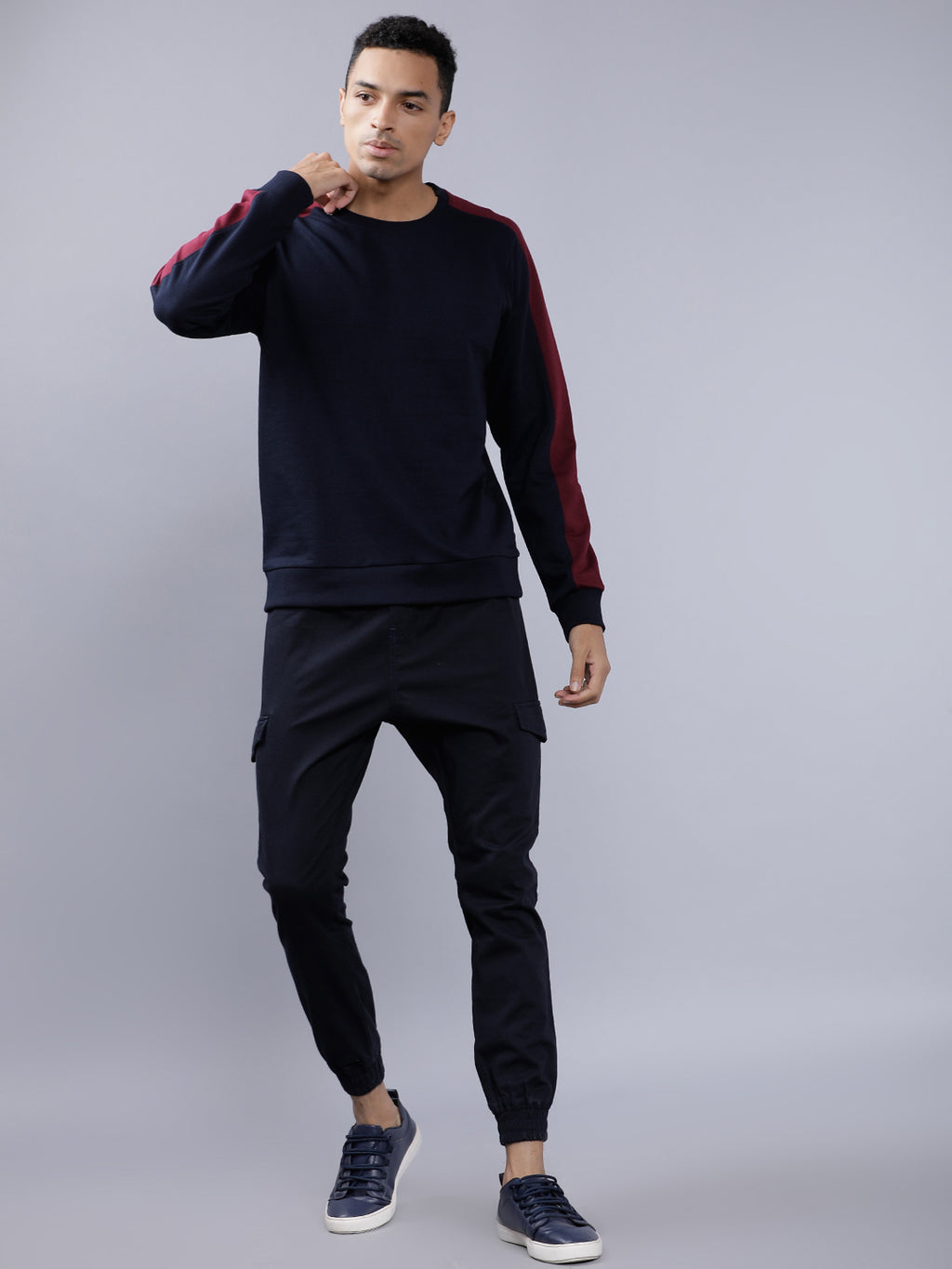 Highlander Men Navy Blue Round Neck Pullover Sweatshirt - Navy Blue - Image 5