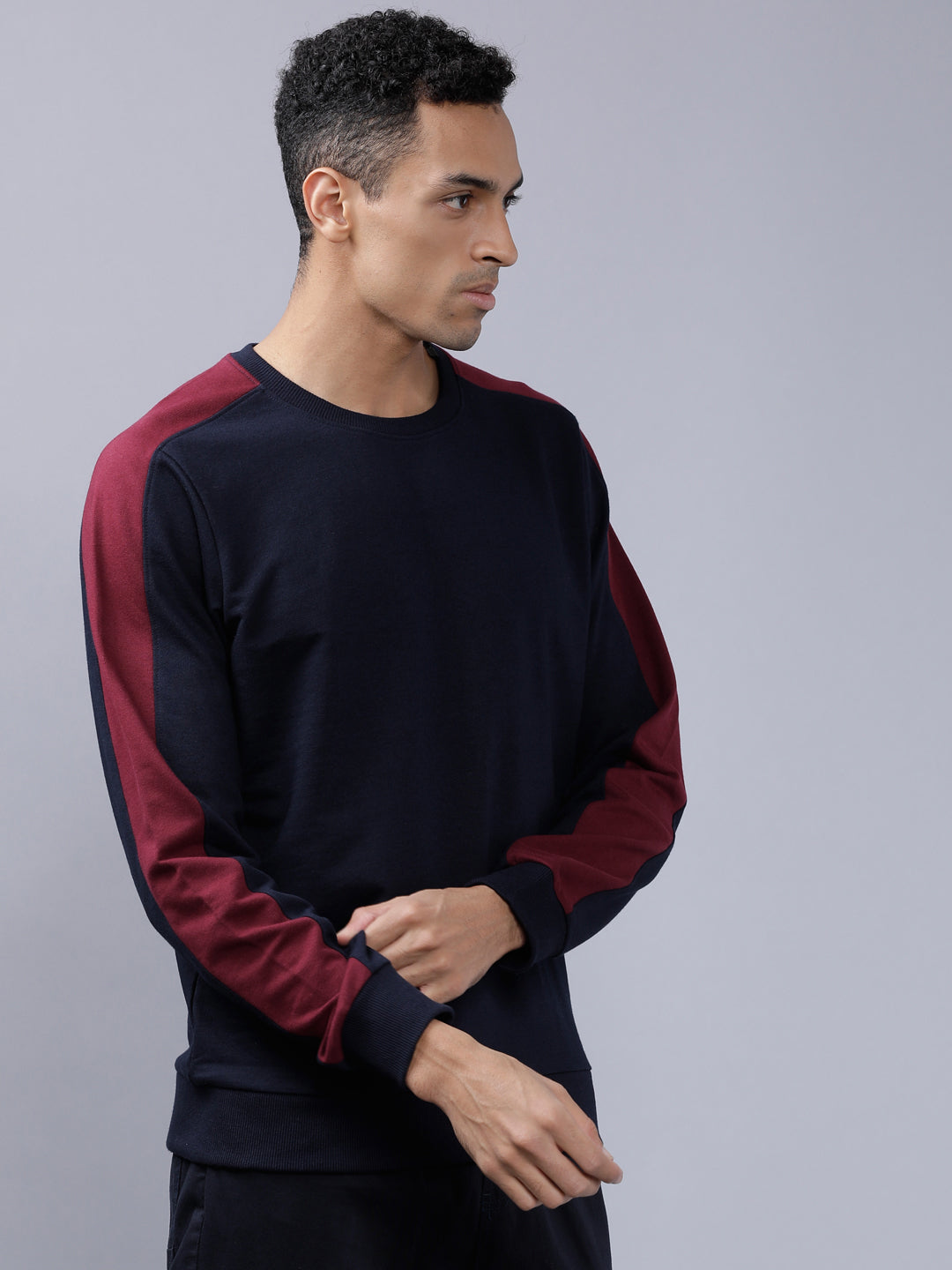 Highlander Men Navy Blue Round Neck Pullover Sweatshirt - Navy Blue - Image 6