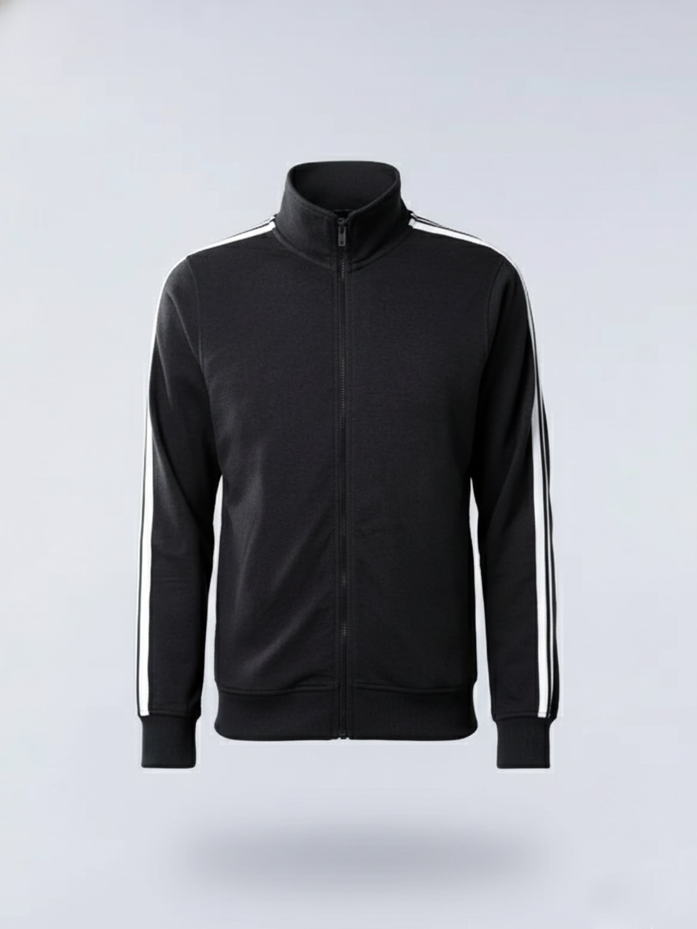 Highlander Men Black Mock Collar Front-Open Sweatshirt - Black - Image 4