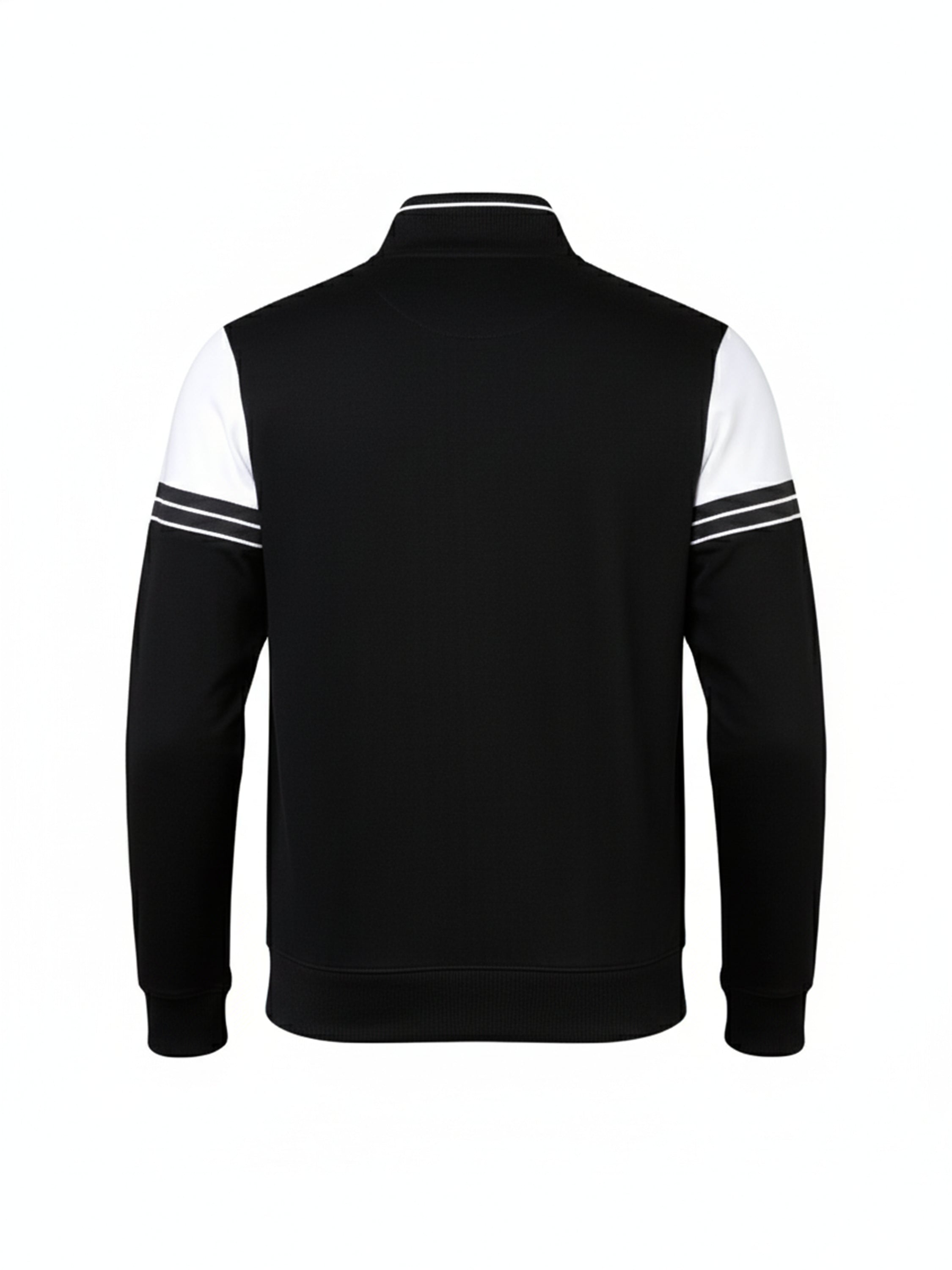 Highlander Men Black Mock Collar Front-Open Sweatshirt - Black - Image 5