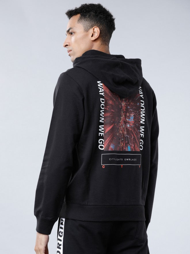 Highlander Men Black Hooded Pullover Sweatshirt - Black - Image 3