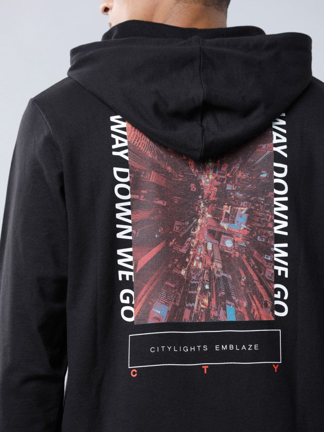 Highlander Men Black Hooded Pullover Sweatshirt - Black - Image 4