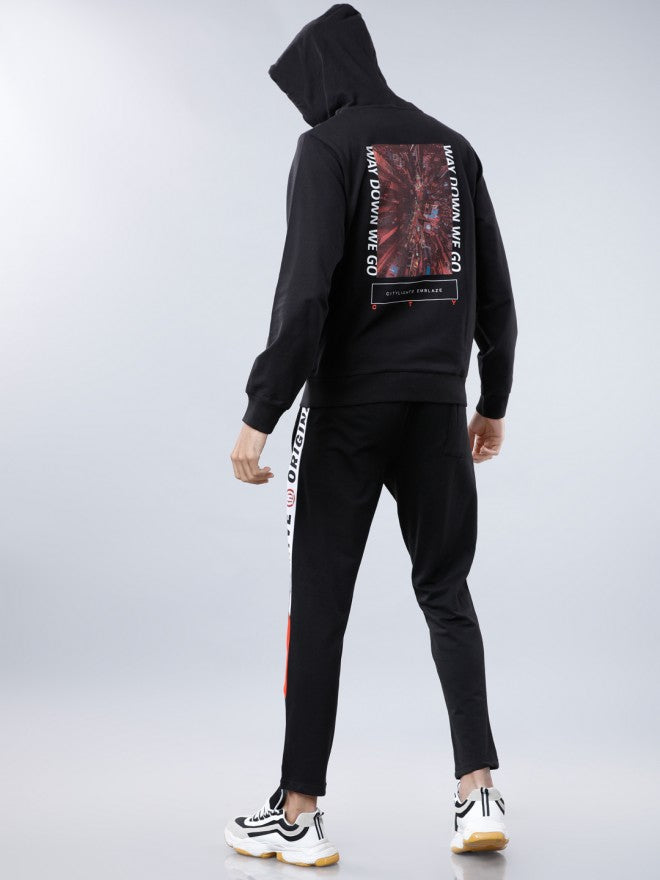 Highlander Men Black Hooded Pullover Sweatshirt - Black - Image 5