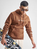Highlander Men Brown Hooded Pullover Sweatshirt - Brown - Image 1