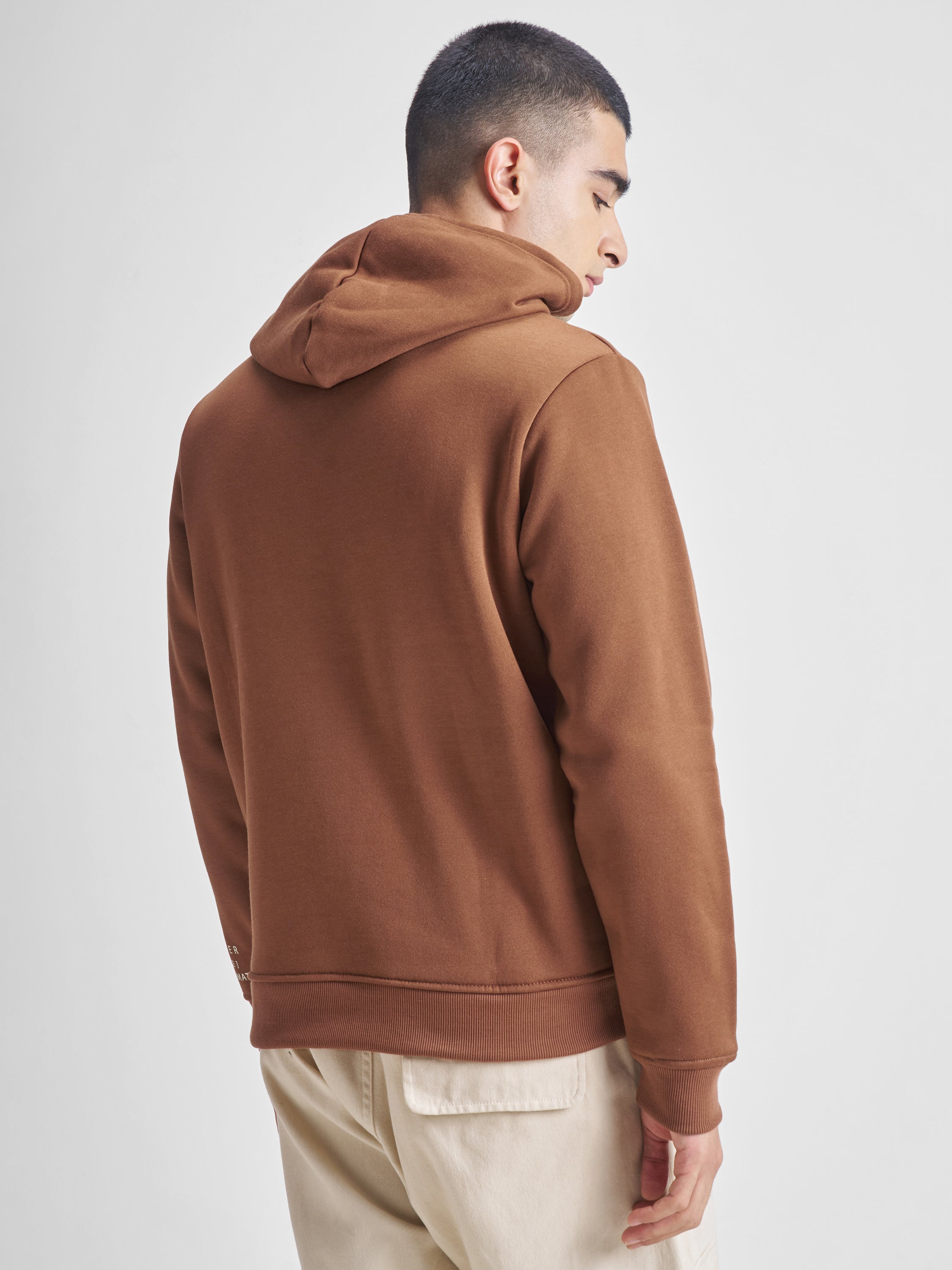 Highlander Men Brown Hooded Pullover Sweatshirt - Brown - Image 3