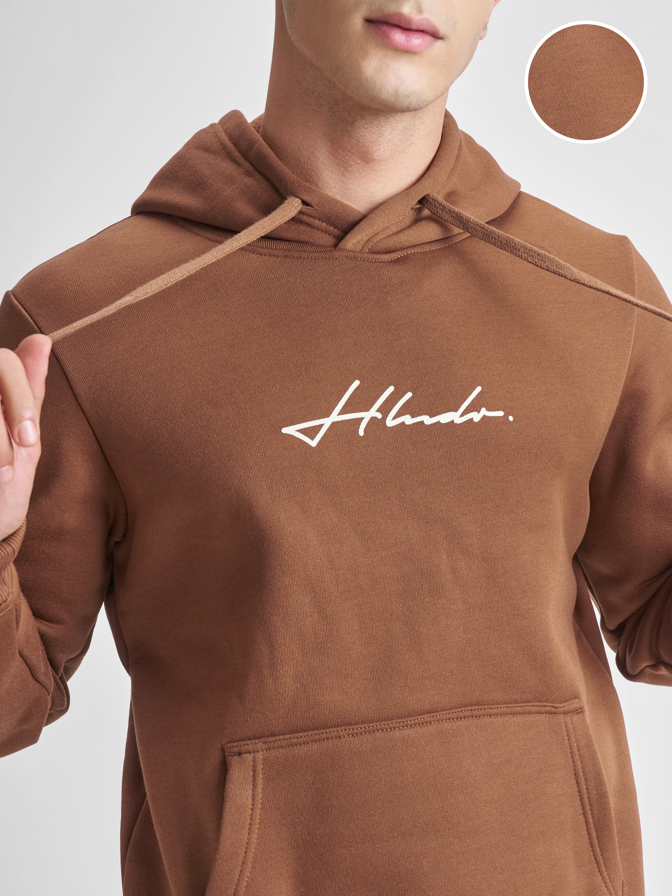 Highlander Men Brown Hooded Pullover Sweatshirt - Brown - Image 5