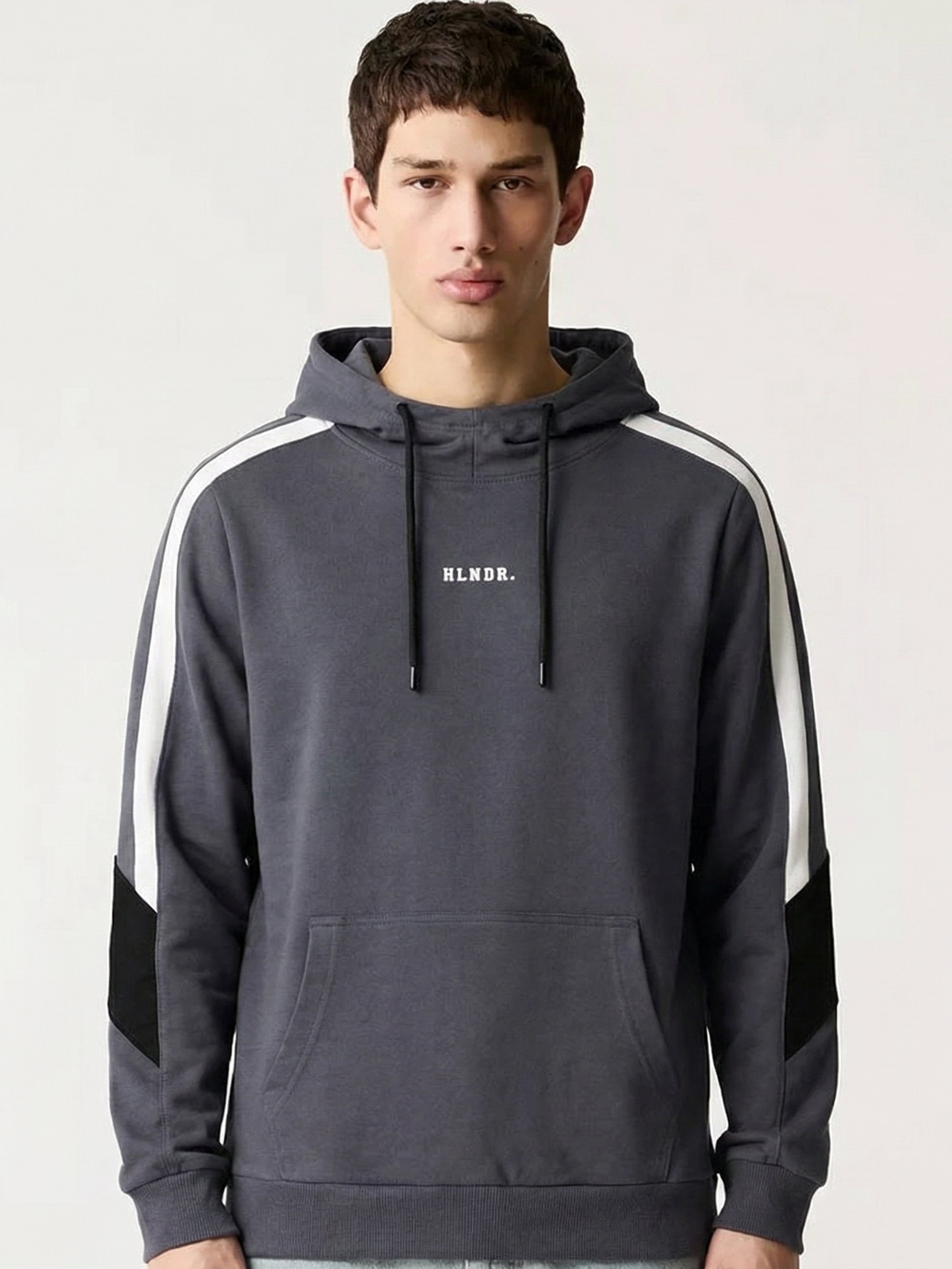 Highlander Men Blue Hooded Pullover Sweatshirt - Blue - Image 1