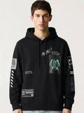 Highlander Men Black Hooded Pullover Sweatshirt - Black - Image 1