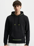 Highlander Men Black Hooded Pullover Sweatshirt - Black - Image 1