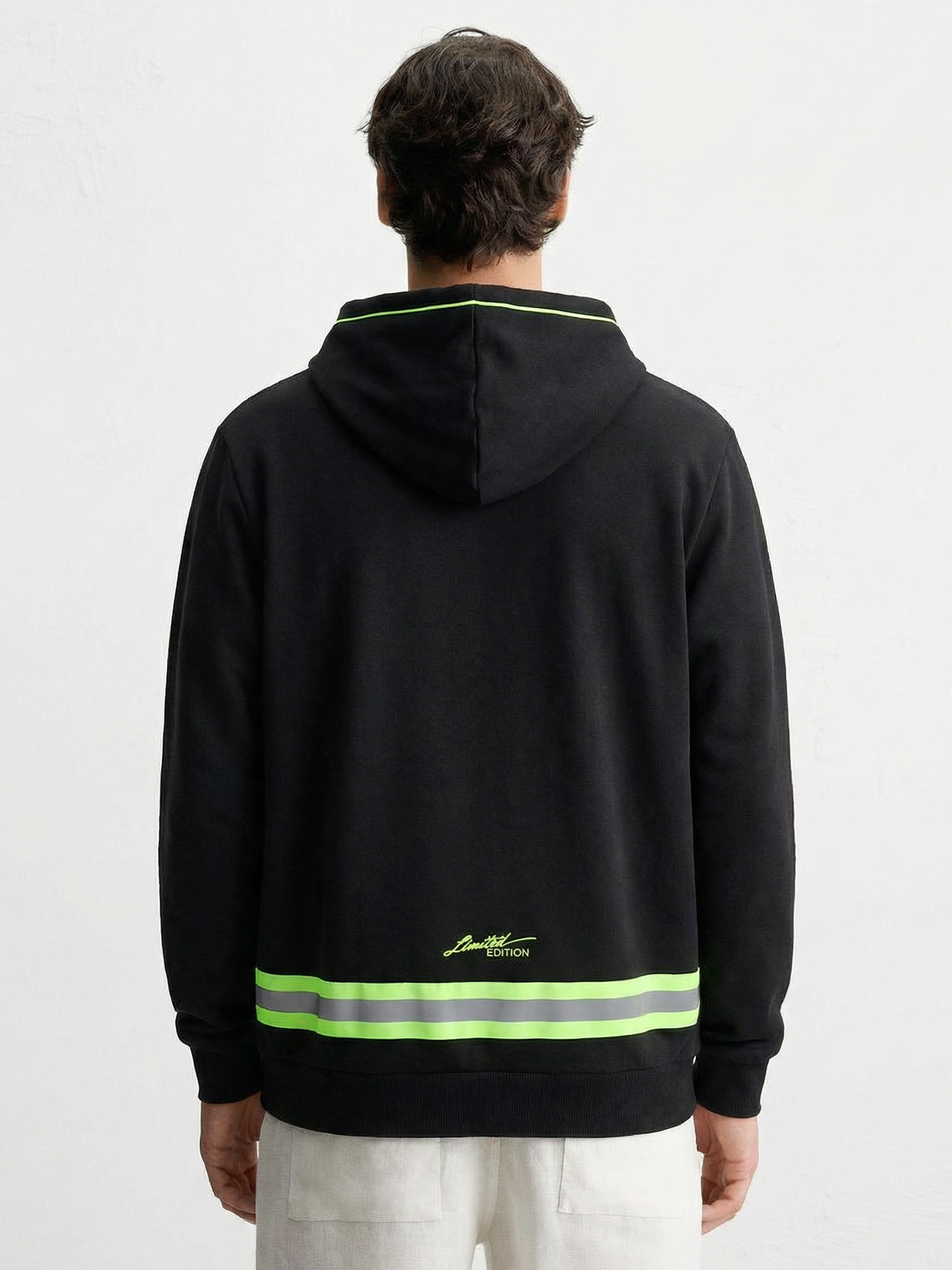Highlander Men Black Hooded Pullover Sweatshirt - Black - Image 3