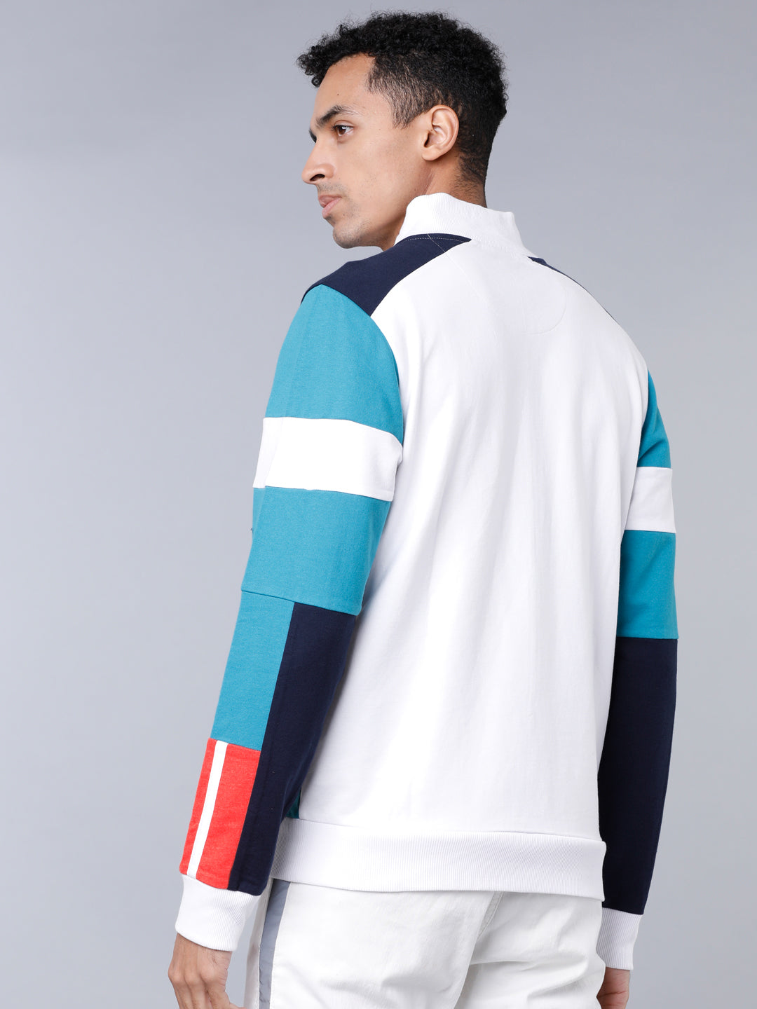Highlander Men Multi Mock Collar Front-Open Sweatshirt - Multi - Image 3
