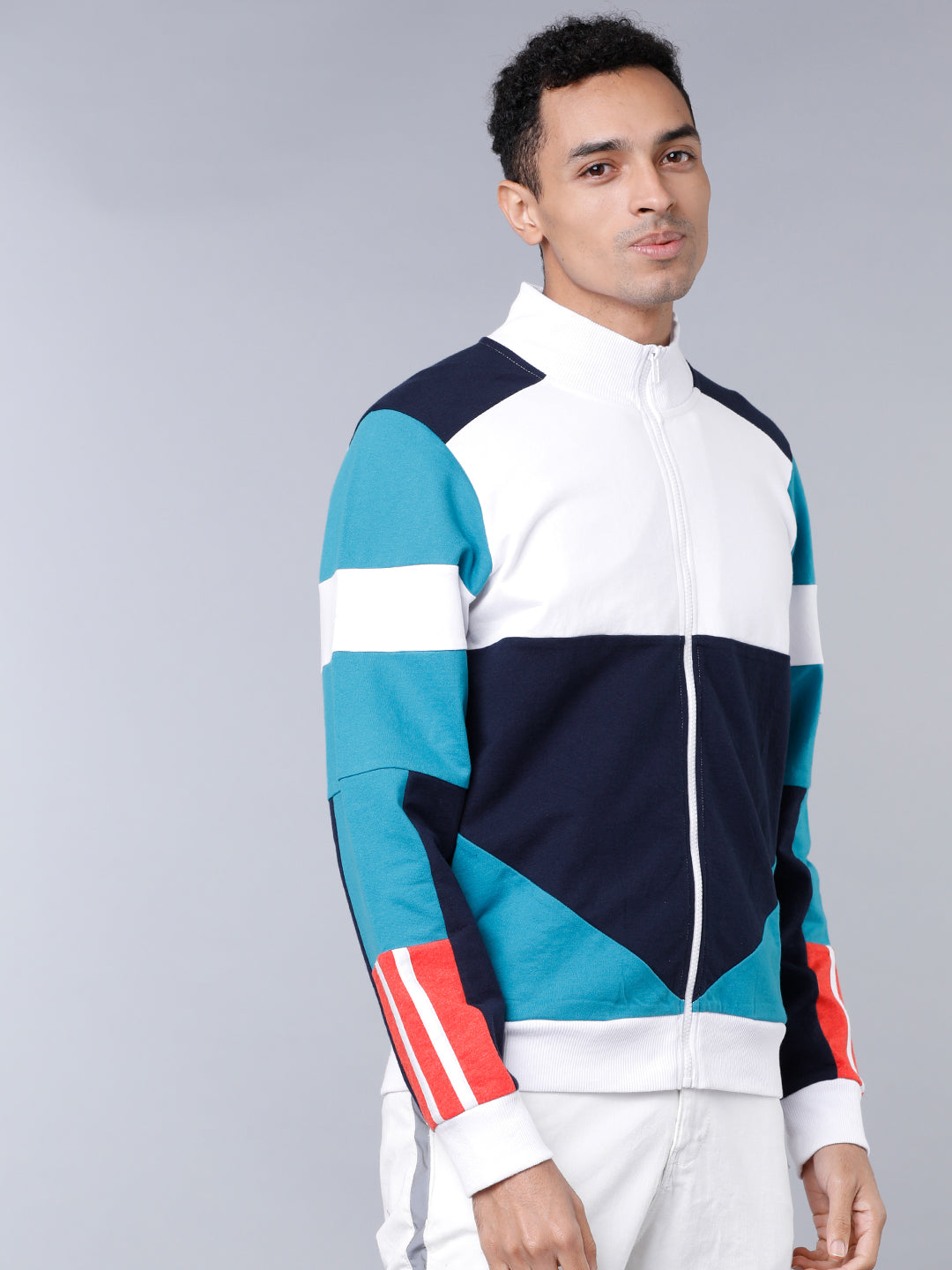 Highlander Men Multi Mock Collar Front-Open Sweatshirt - Multi - Image 6