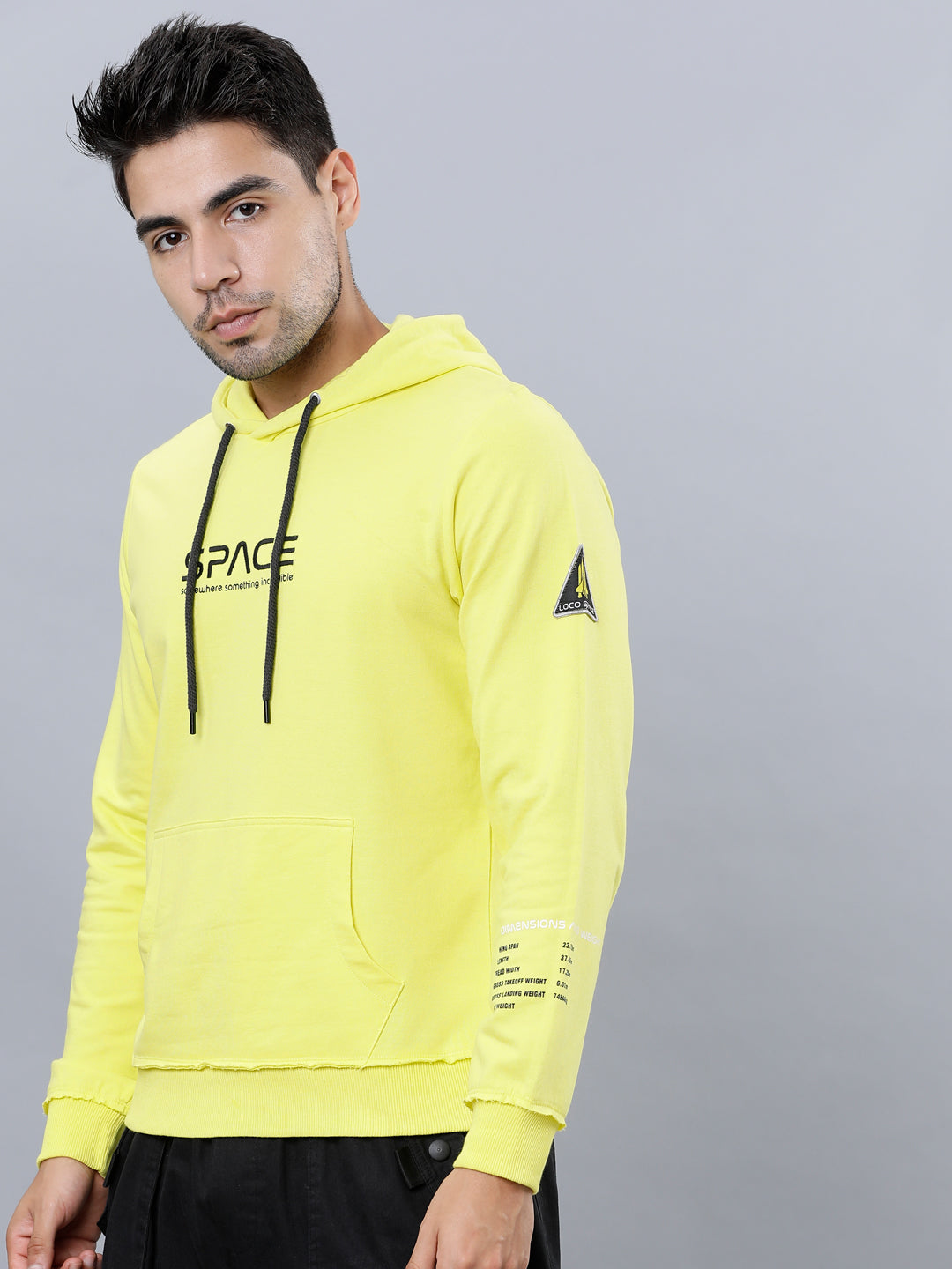 Highlander Men Yellow Hooded Pullover Sweatshirt - Yellow - Image 2