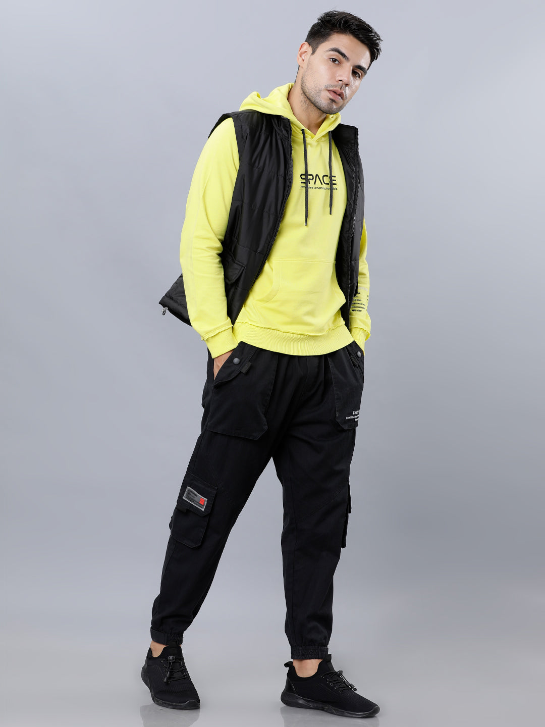 Highlander Men Yellow Hooded Pullover Sweatshirt - Yellow - Image 5