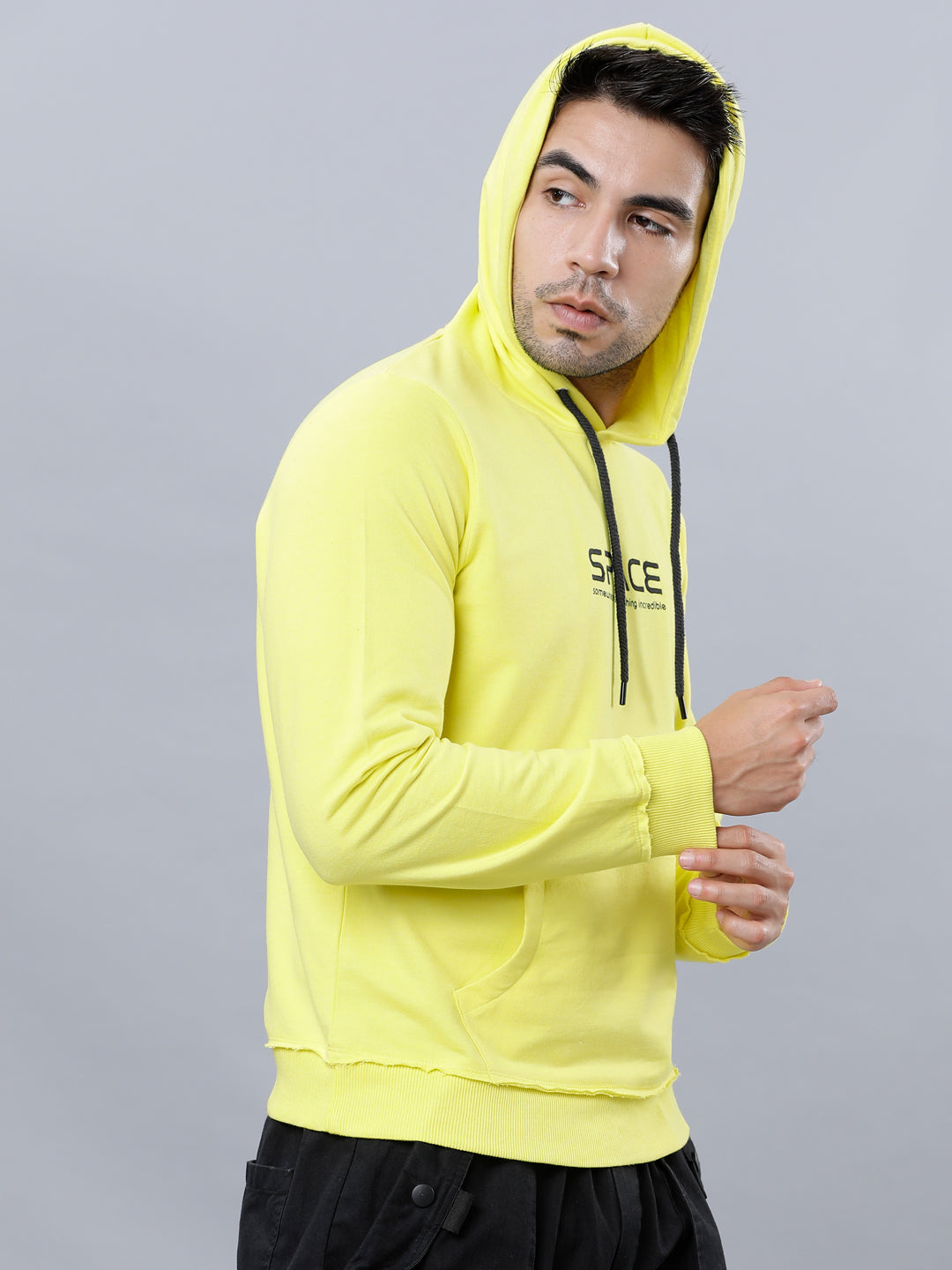 Highlander Men Yellow Hooded Pullover Sweatshirt - Yellow - Image 6