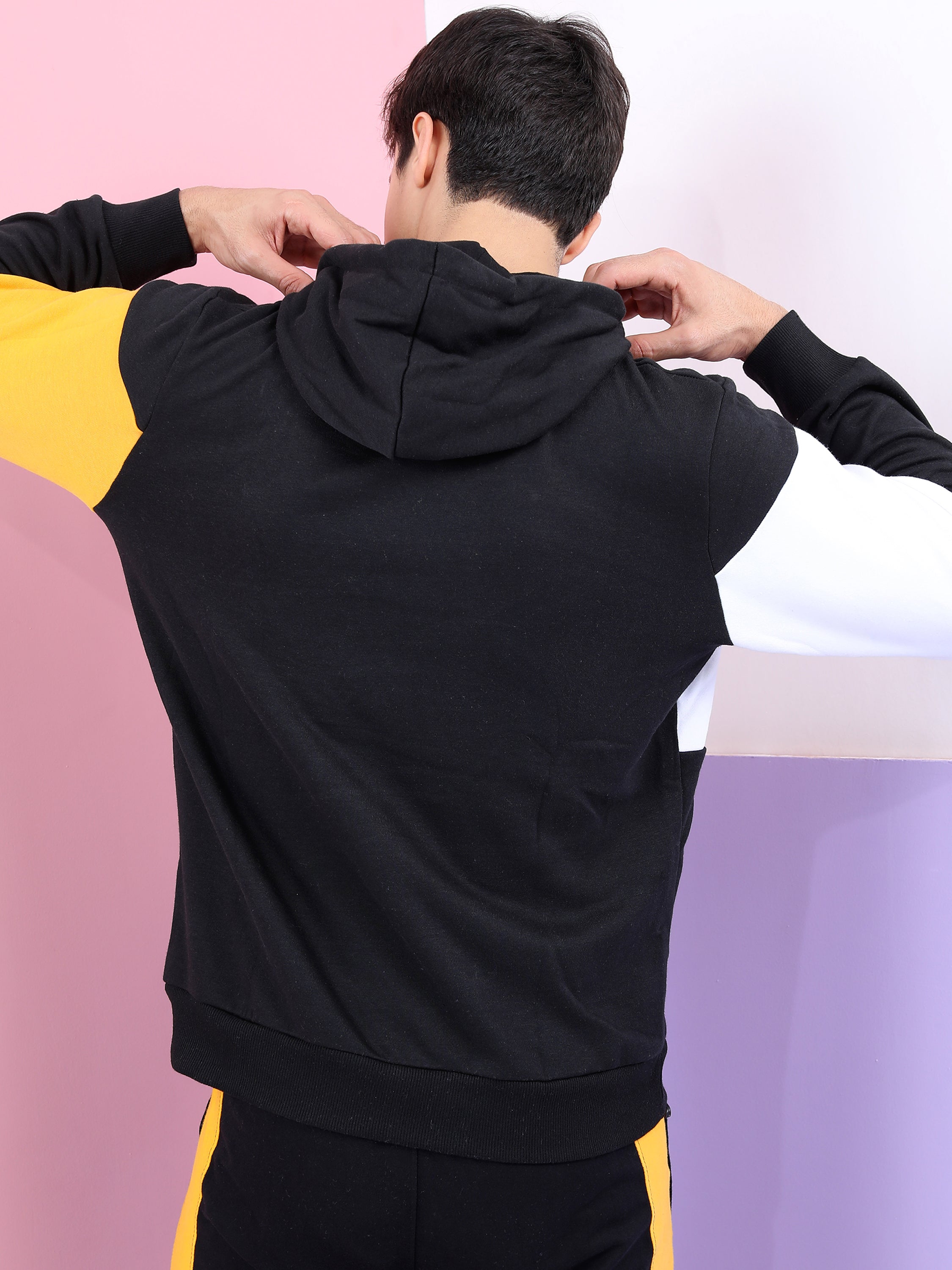 Highlander Men Black Hooded Pullover Sweatshirt - Black - Image 3