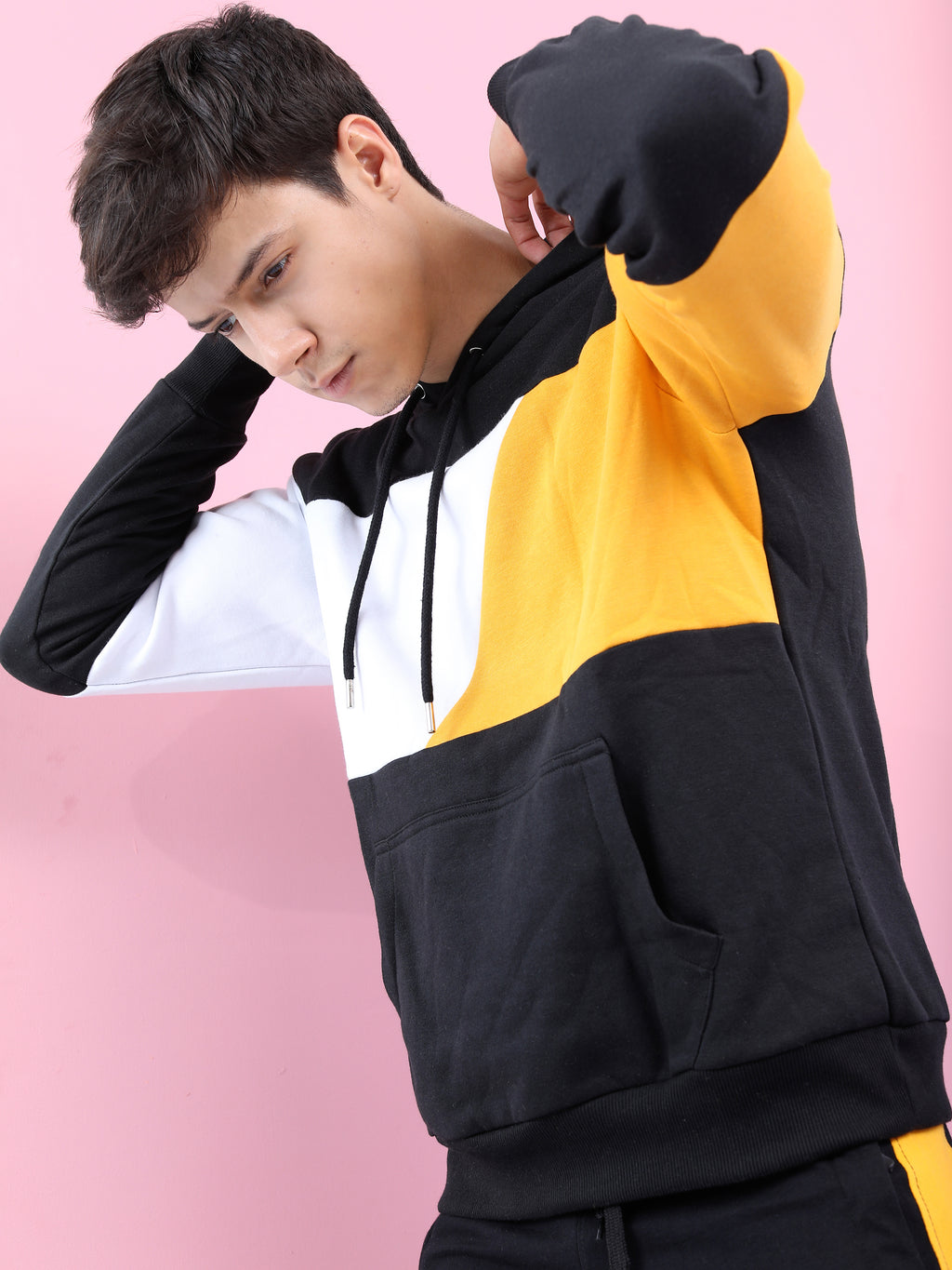Highlander Men Black Hooded Pullover Sweatshirt - Black - Image 4