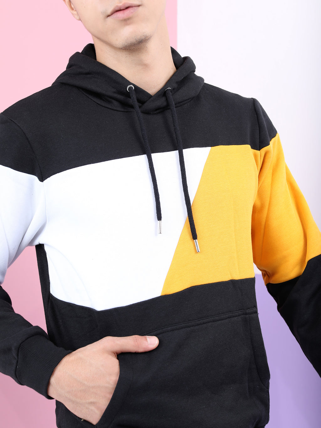 Highlander Men Black Hooded Pullover Sweatshirt - Black - Image 5