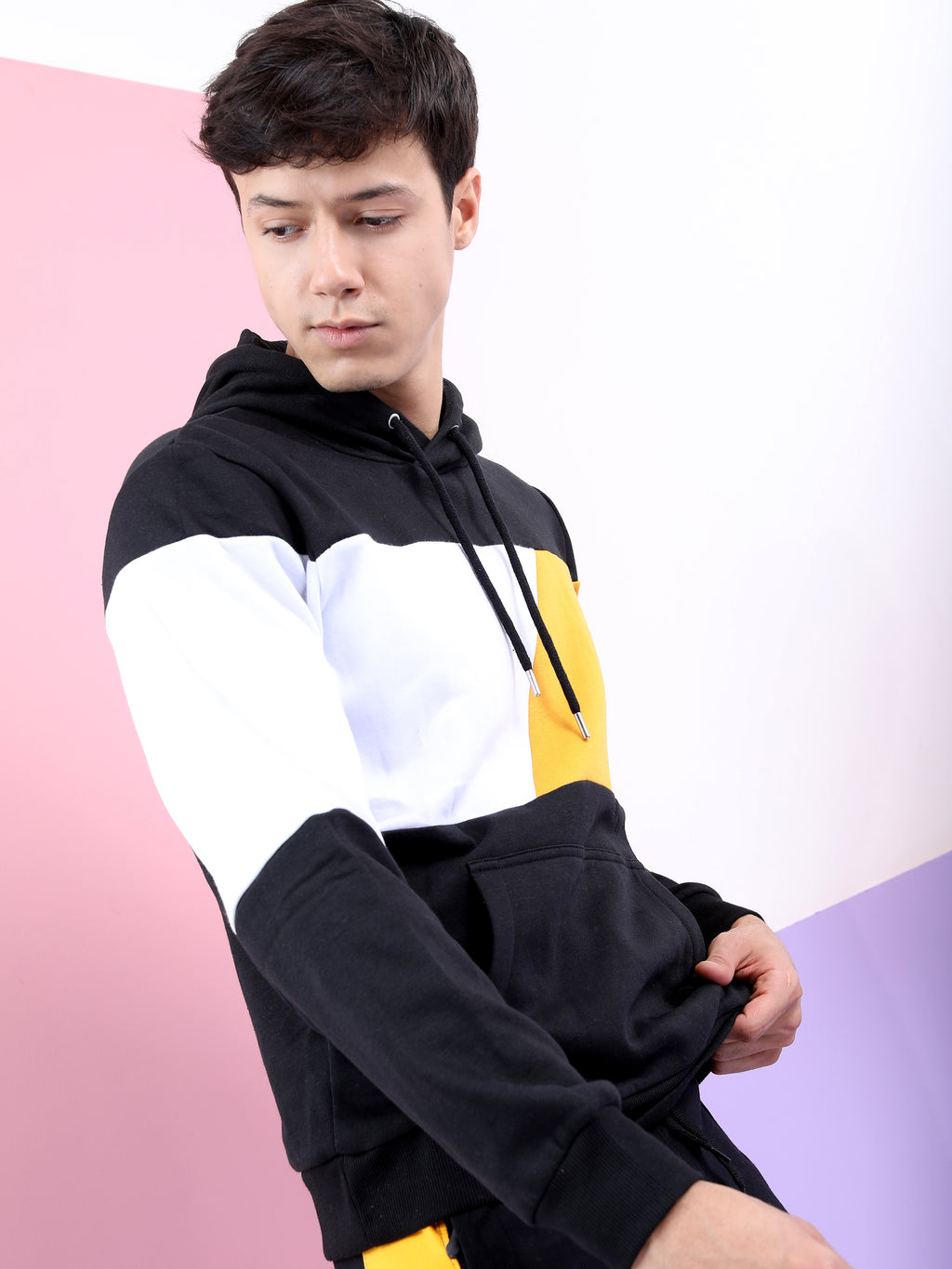 Highlander Men Black Hooded Pullover Sweatshirt - Black - Image 6