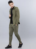 Highlander Men Olive Hooded Front-Open Sweatshirt - Olive - Image 5